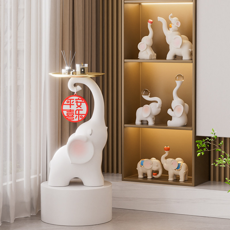 高级感招财大象摆件现代轻奢客厅摆设新家软装电视柜背景墙装饰品