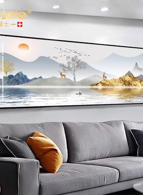 JOICO瑞士客厅装饰画沙发背景墙画壁画现代简约画晶瓷挂画山水画
