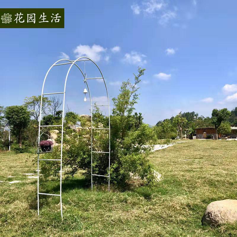 花园生活简易拱门花架铁艺爬藤架婚庆柱形支架葡萄丝瓜月季铁线