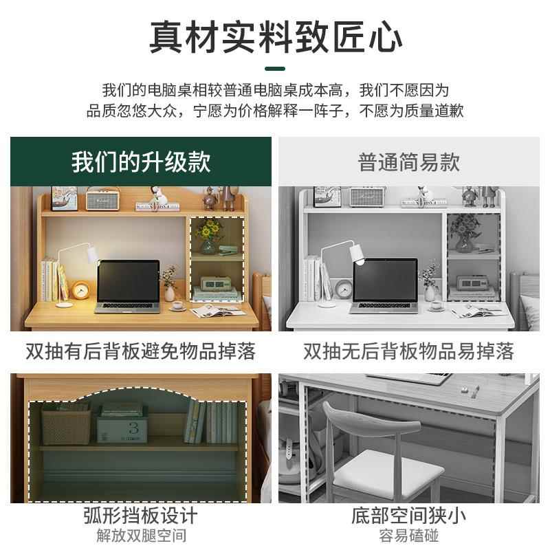 架台式电脑卧GYU桌室书桌小学生家用书一体字简易学习桌椅办公写