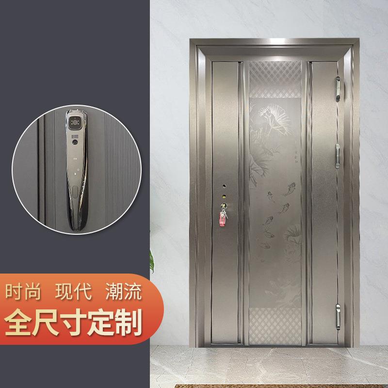 防盗门家用甲级入户门 精雕铸铝门智能进户门子母门室内别墅大门