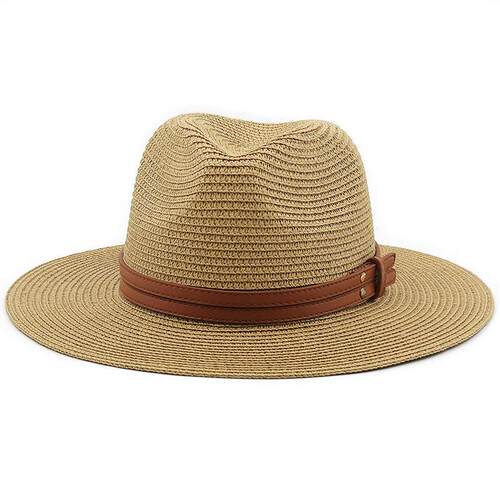 Straw Hat Beach Sun Cap 男女草帽礼帽户外沙滩防晒遮阳爵士帽夏