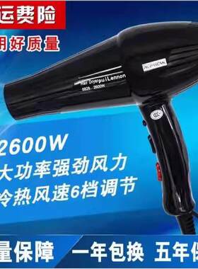 吹风机2600W发廊冷热风蓝光负离子超大功率家用恒温速干 干