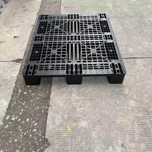 1100*1100*150黑色防静电塑料卡板 单面网格川字型托盘 地台板