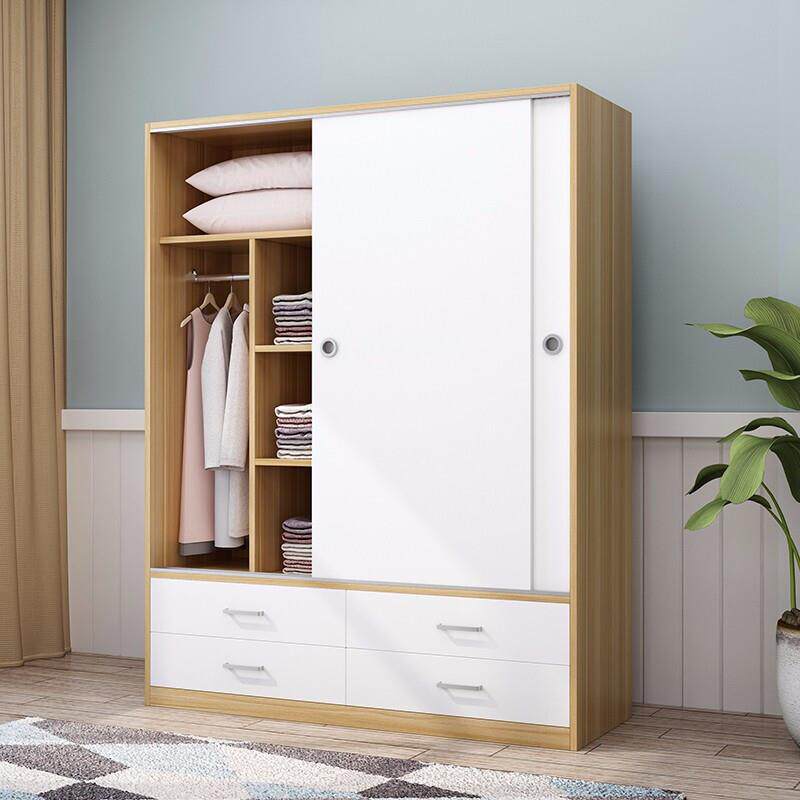 衣柜推拉门柜子出租房简易木质经济型小衣橱家用卧室小衣柜