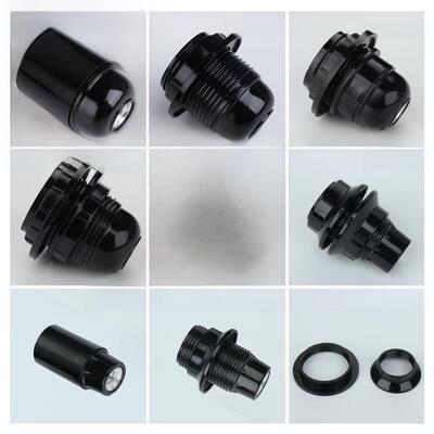 灯具配件e27灯头e14螺口diy电木自锁螺旋灯口台灯落地灯家用灯座