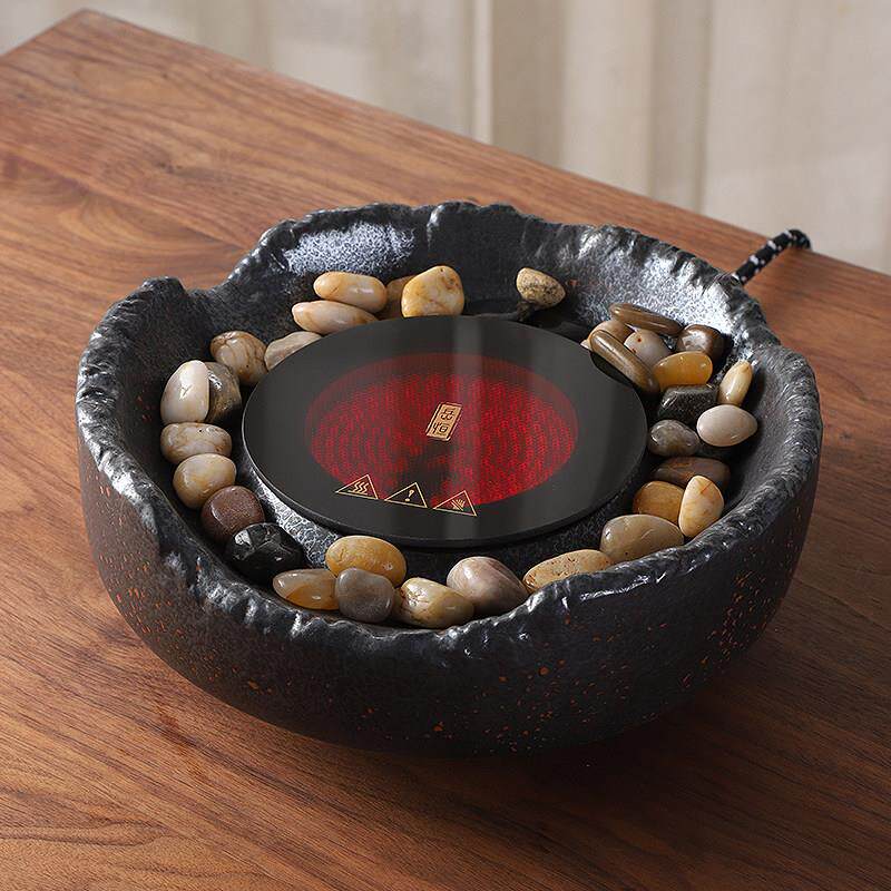 新款围炉煮茶器具家用室内全套黑晶炉烤炉煮茶炉茶具套组玻璃茶壶