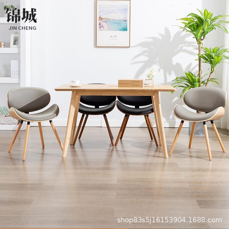 欧式极简餐椅家用实木轻奢餐桌凳椅子现代简约化妆椅贝壳椅书房椅