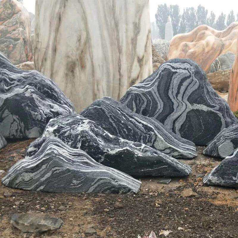 厂家天然雪浪石切片石庭院公园造景组合风景石泰山石销售石材
