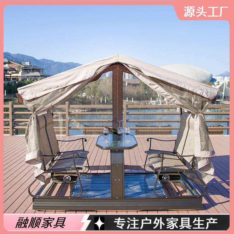 户外摇椅四人动力秋千花园庭院别墅露台室外懒人休闲双人摇摇椅