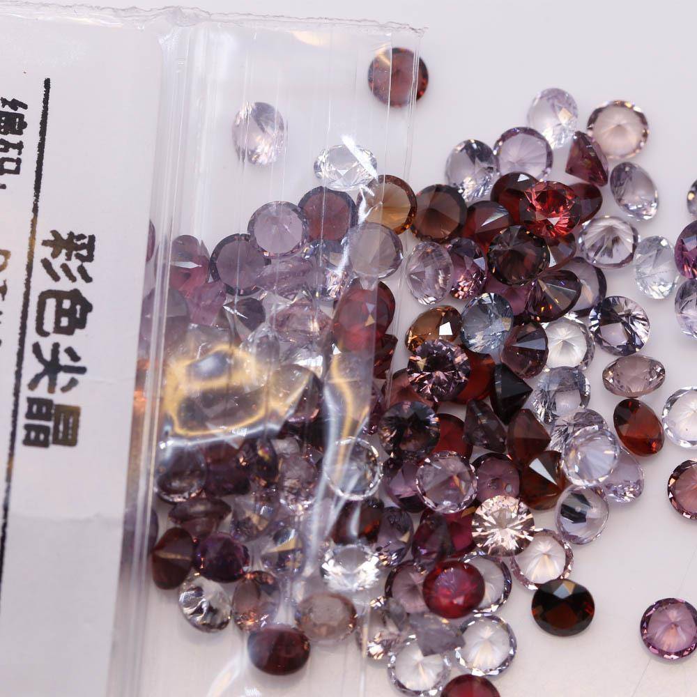 天然彩色宝石钻切圆形小配石彩色尖晶石珠宝首饰镶嵌配石