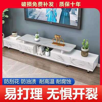 茶几电视柜几组合现代约茶桌可伸缩简小户家用茶仿大EXE理石型客