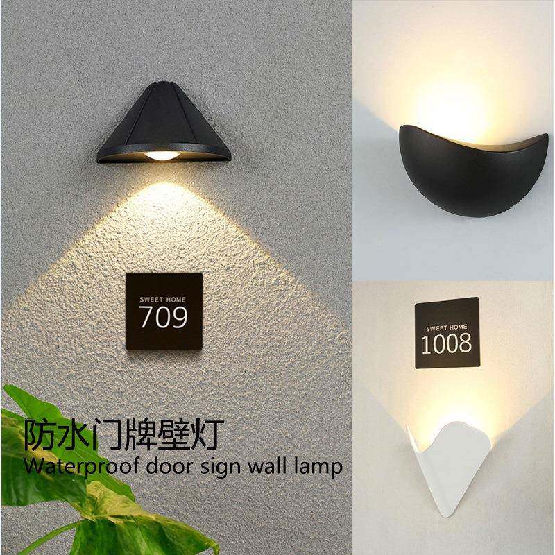 LED户外防水壁灯现代简约过道灯外墙柱头灯别墅店面门口招牌射灯