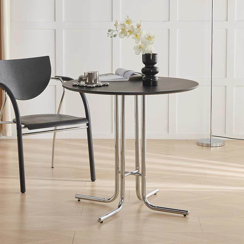 中古圆桌设计师复古餐桌实木咖啡厅阳台客厅休闲洽谈家用简约桌子