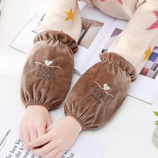 秋冬季超柔加厚男款长款袖套套袖头学生工作护袖儿童防污防脏耐磨