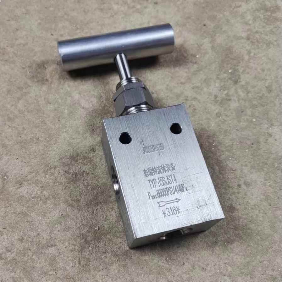 60000PSI美制标准螺纹UNF3/4-60度接口420MPA超高压针阀截止阀