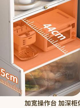 厨房多一能置物架功带靠柜门体式墙收纳架餐边柜微波炉XUI烤箱储