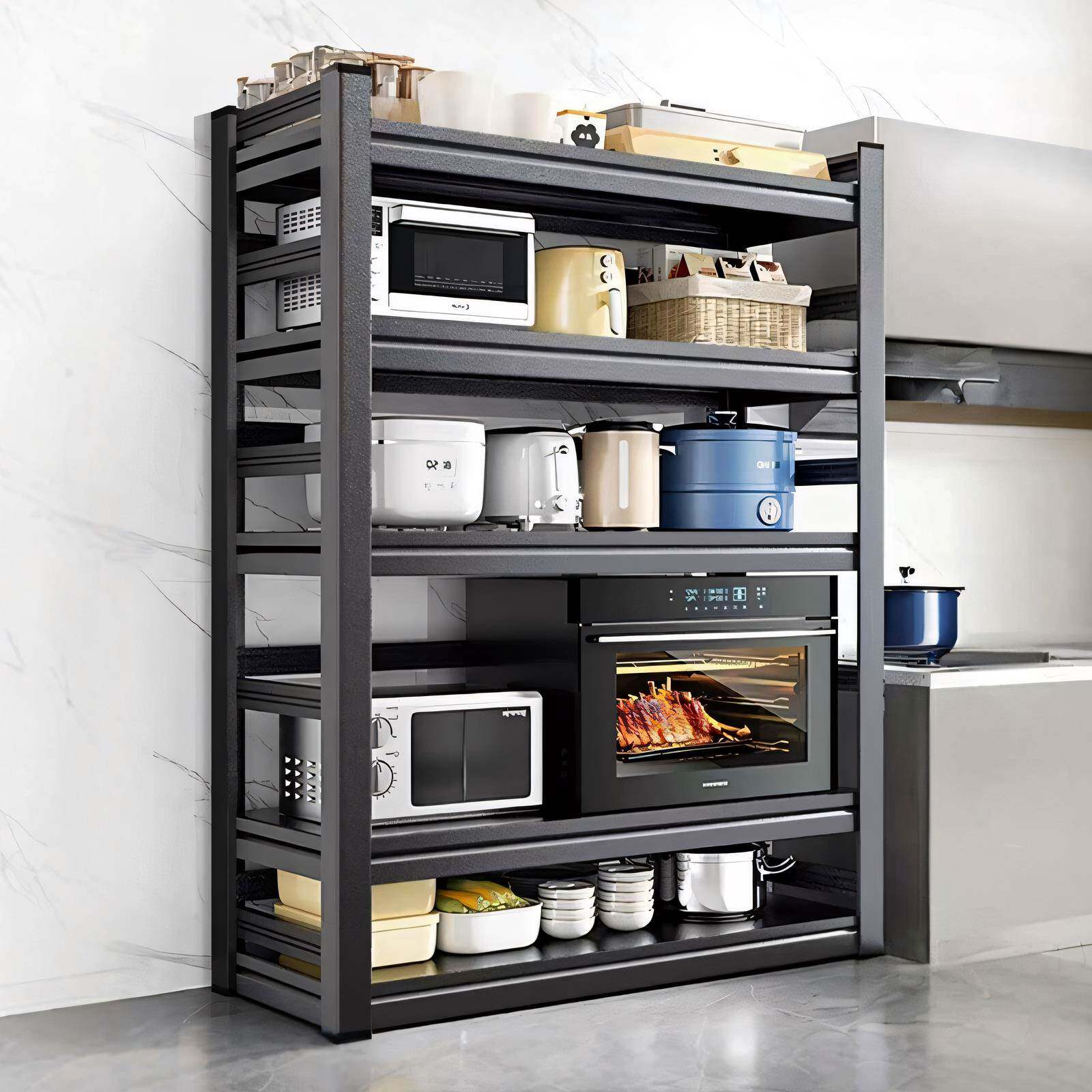 厨房置物架落地多层微波炉多功能收纳层架子家用烤箱锅架置物架货