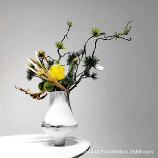 花艺新前台中式整体水墨酒店柳枝装干支软工艺品摆件龙禅意样板房