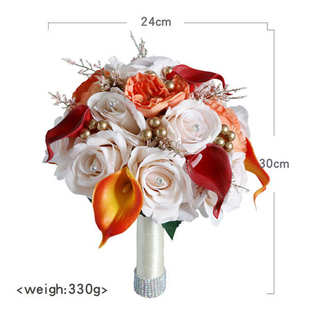 假布置手拍照道具新娘马蹄莲装饰捧家居仿真花艺婚礼北欧绢花花束