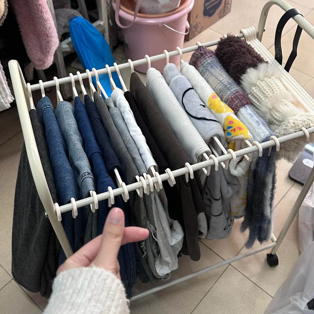 裤子收纳层架宿舍可移动裤架落地带滑轮整理裤子挂架多功能挂衣架