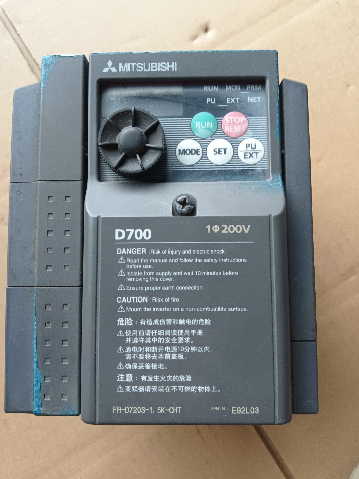 FR-D720S-1.5K-CHT，三菱正品拆机包好