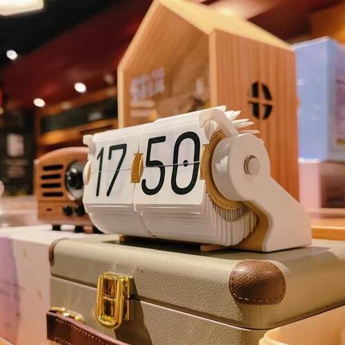 厂家跨境时光流响时间管理器创意智能番茄时钟桌面智自动翻页闹钟