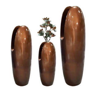 新款玻璃钢落地大花瓶干花插花花器摆件品商场酒店现代装饰品家居