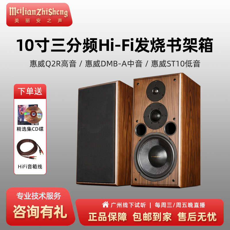 HIVI/惠威喇叭T-1013发烧级HIFI音响高端家用10寸三分频书架音箱