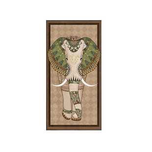 大象玄关装饰画高级感2024年新款走廊过道中古风入户门正对墙挂画