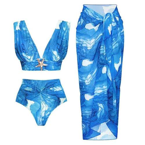 Womens Slim-Fit Two-Piece Bathing Suit With Asymmetrical