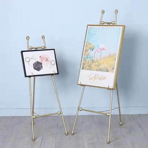 铁艺欧式油画架子展示架迎宾架相框架落地支架照片婚庆画美甲托架