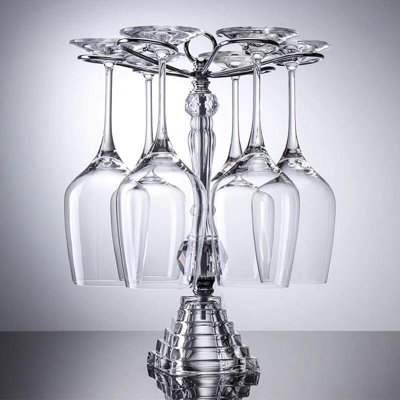 进口水晶酒杯架悬挂倒挂摆件桌面家用轻奢高档简约高脚杯置物架子