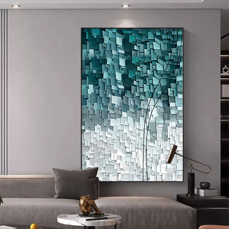 客厅抽象装饰画艺术高端大气壁画沙发背景墙立体感竖版大尺寸挂画图片