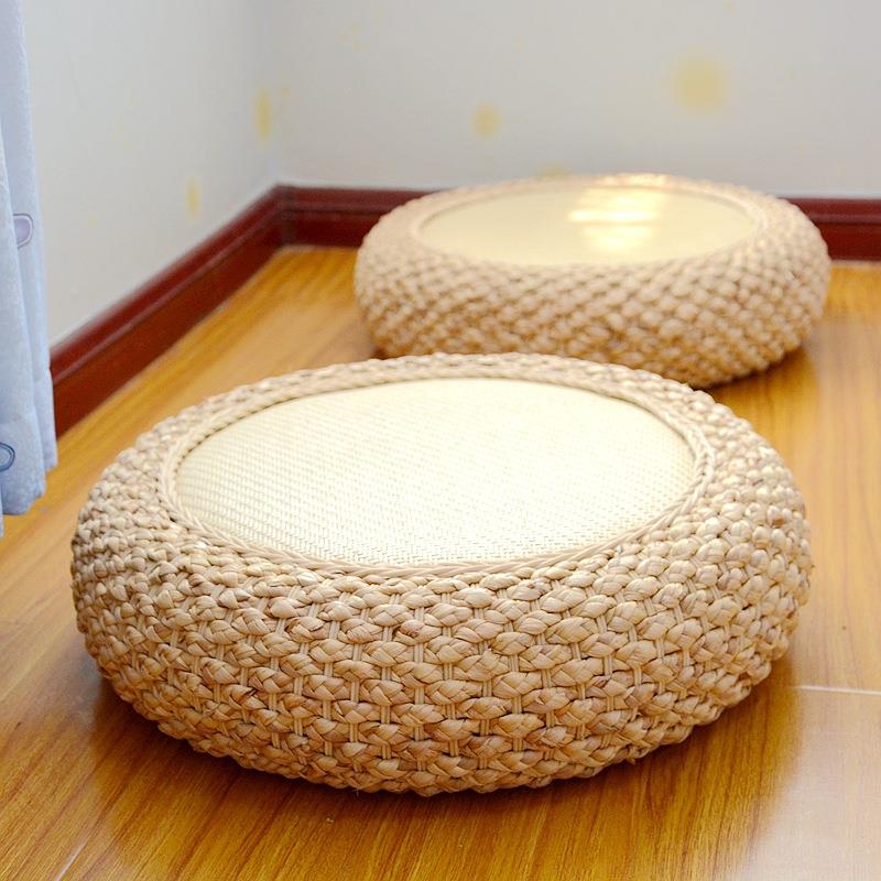 藤编蒲团榻榻米茶室坐垫地上日式矮凳家用禅修打坐垫草凳客厅