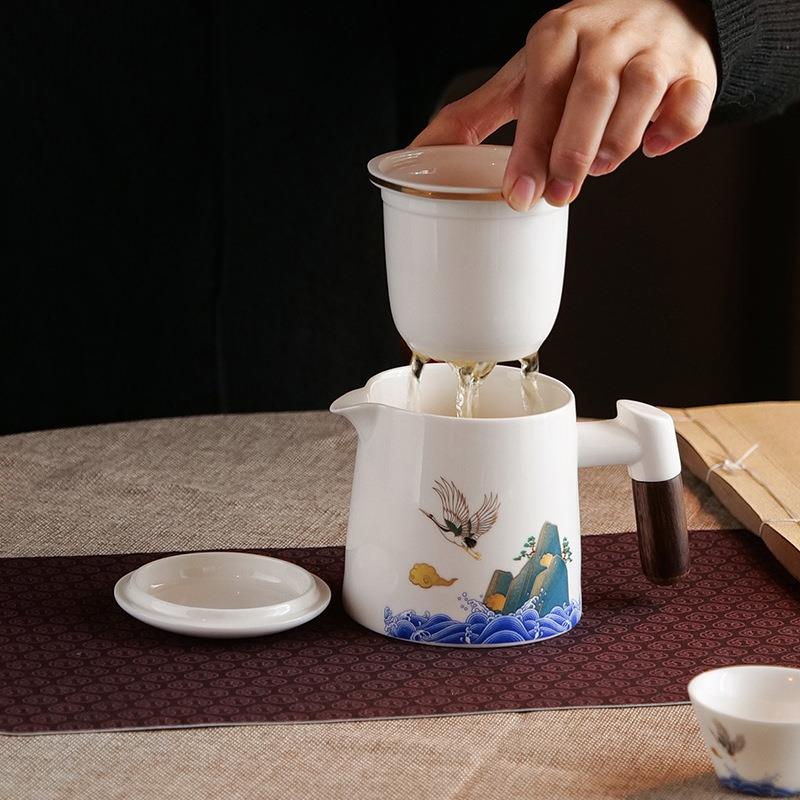 便捷旅行茶具套装快客杯一壶茶盘四杯户外泡茶壶茶杯小茶水分离