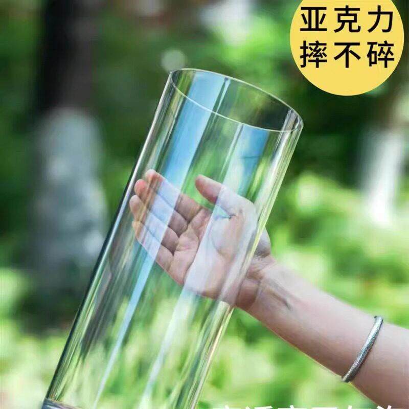 新款超高深桶圆柱形细长塑料透明防水实验测试桶压克力桶特大加厚