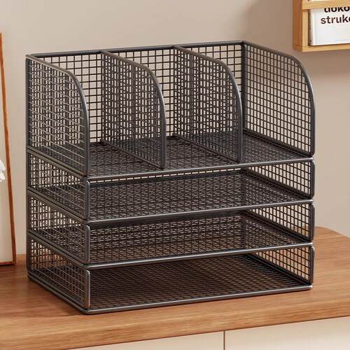 桌面置物架多层收纳盒办公室工位文件整理柜子家用学习桌简易书架