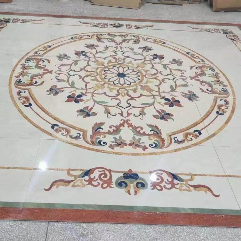 水刀拼花欧式客厅拼花瓷砖水刀拼图地板砖入户玄关餐厅造型地砖