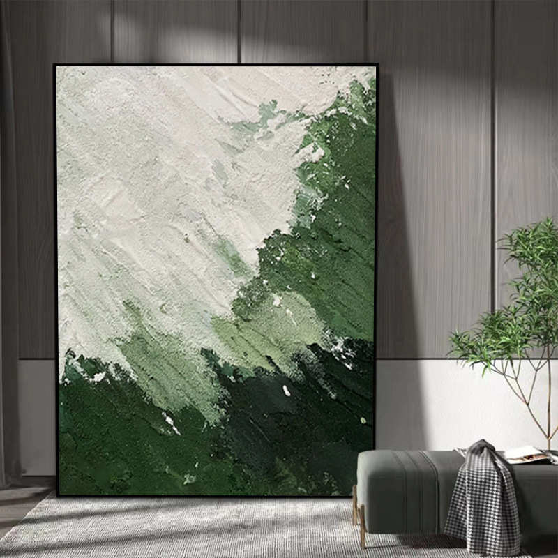 墙手绘客厅竖岩画沙发背景纯现代简约挂画立体抽象画版玄关砂油画