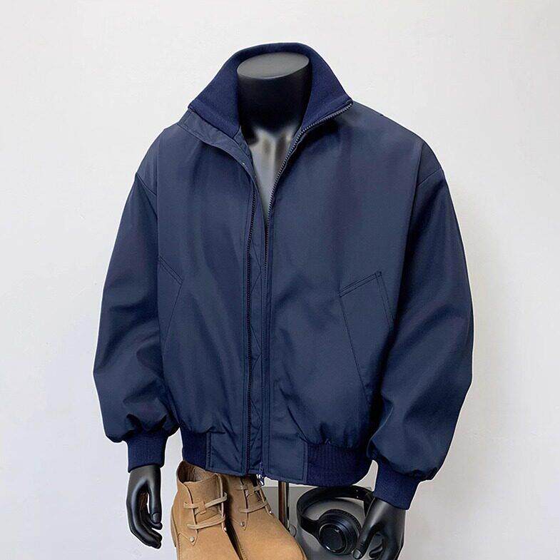 工装外套男士春秋季薄款立领美式棒球服复古防风休闲短款飞行夹克