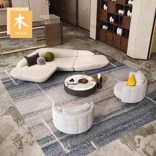 酒店民宿大厅接待区异形沙发售楼处美容院洽谈桌椅服装店会所沙发