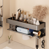 吹风机置物架免打孔卫生间壁挂电吹风支架浴室化妆品风筒收纳挂架