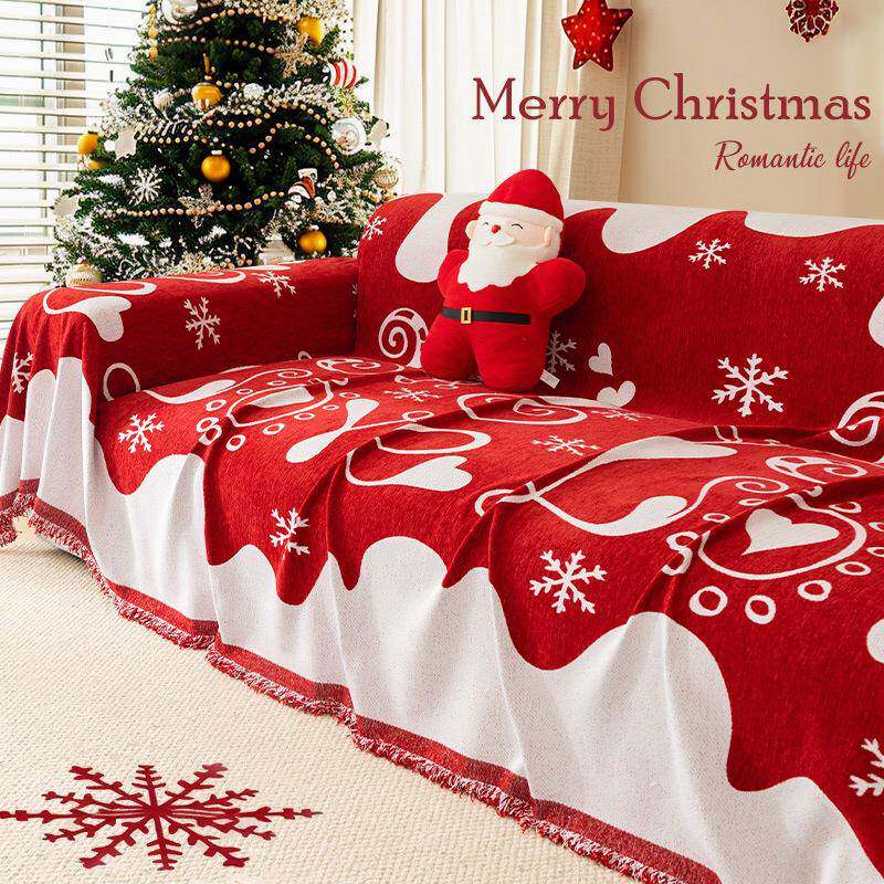 圣诞氛围感沙发盖布巾一整张全盖2026新款四季通用防尘沙发坐垫毯