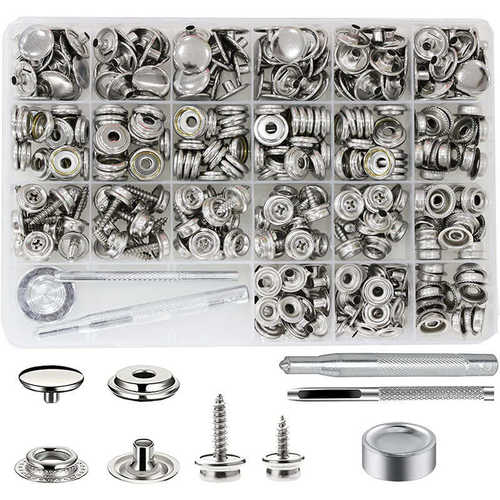 厂家银色扣201帐篷不锈钢按扣安装10mm15mm螺丝扣工具帆布含大白