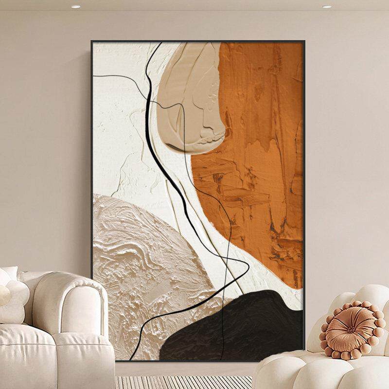 现代简约客厅抽象装饰画 画挂画 画肌理感大幅玄关沙发背景墙落地
