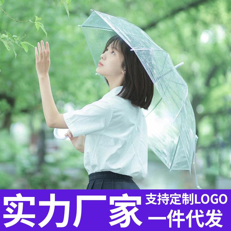 厂家diy画画道具8骨自动雨伞透明伞网红地摊伞创意透明雨伞