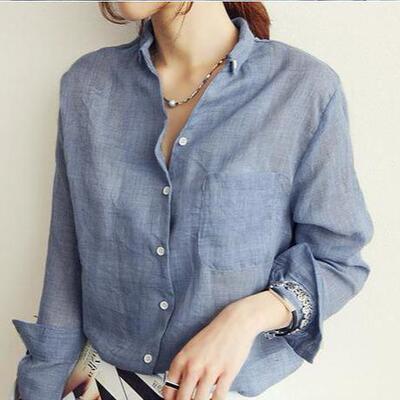 Women's clothing, women's cotton and linen shirts, women's