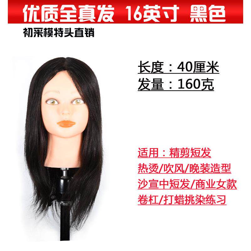 正品美发假发头真 全真 卷学模徒模特头真发可烫染剪发头模发型假