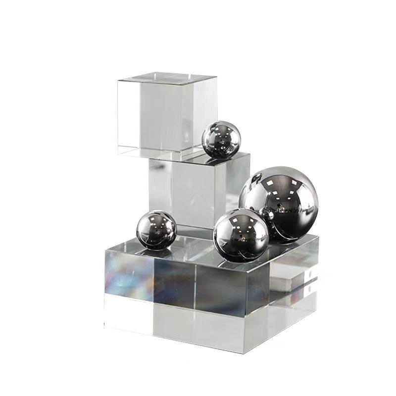 现代简约式透饰MZN明水晶欧几何体星球板摆件样房售楼处软装品